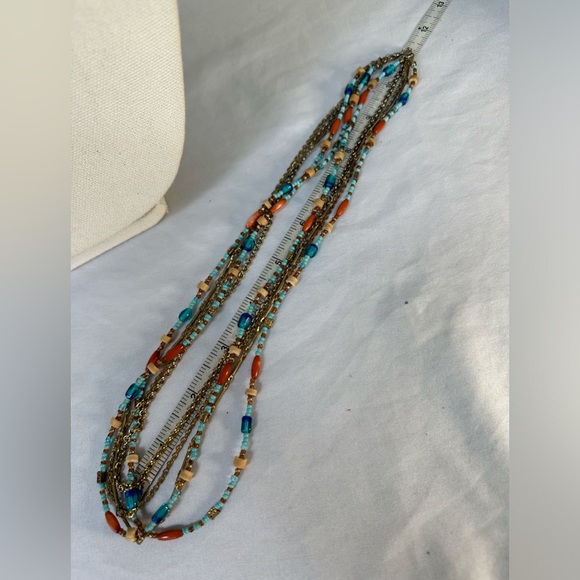 Summertime beach resort multi strand bead necklace - Picture 2 of 5